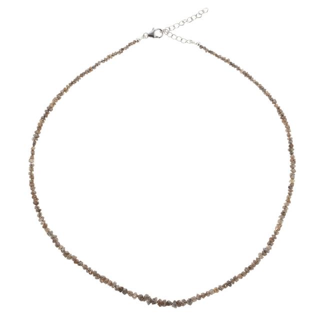 Collier Rohdiamanten champagner, Silber 925 rhodiniert