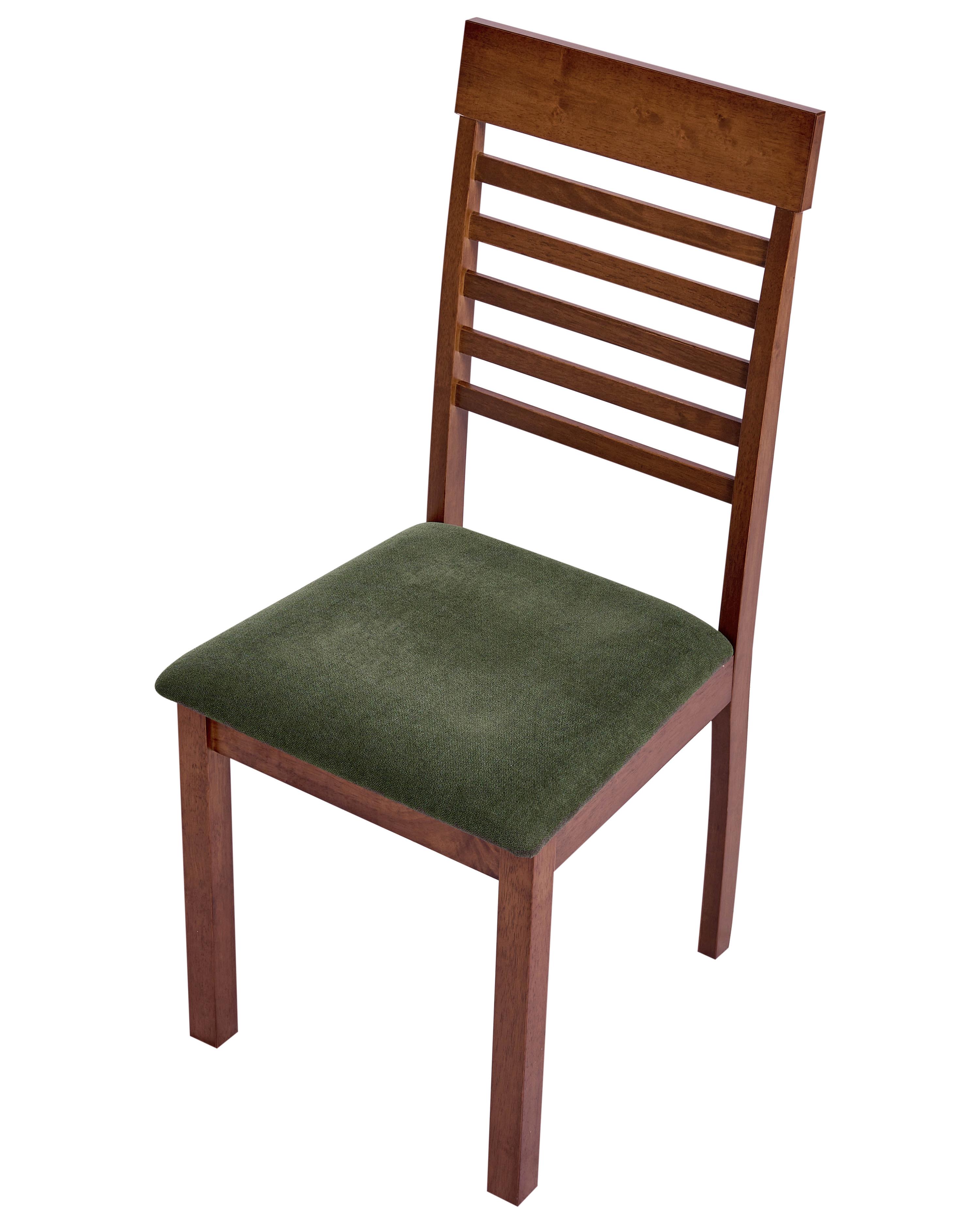 Set van 2 eetkamerstoelen ORTLEY Hout Donkerbruin/groen