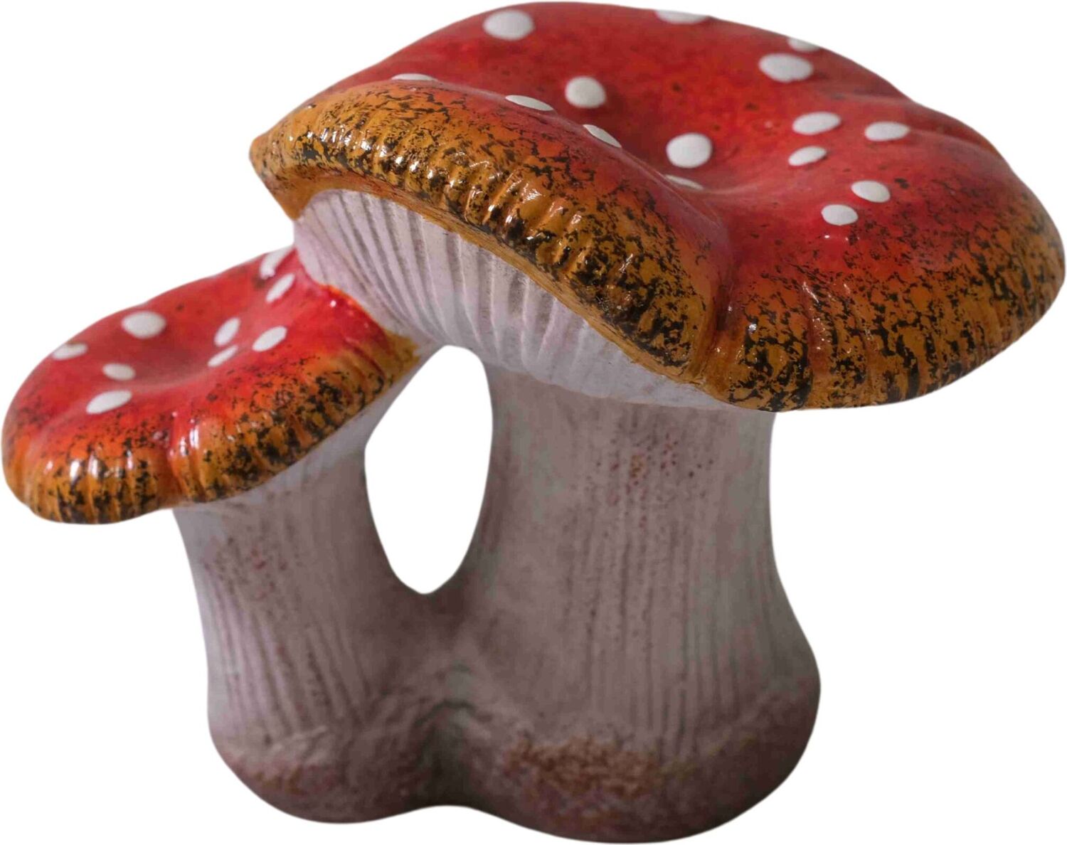 Intratuin tuinbeeld Amber paddenstoel rood / wit 14,5 x 19,2 x 15,7 cm