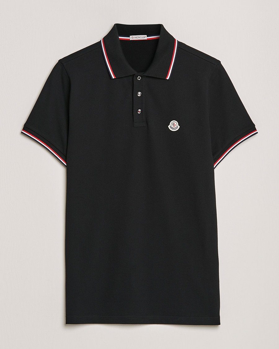 Moncler Contrast Rib Polo Black