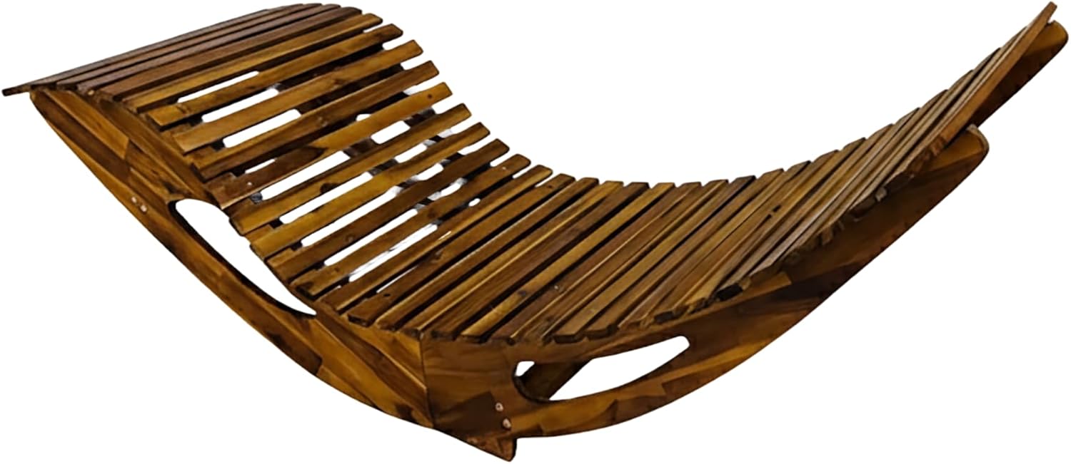 Ergonomische Schwungliege aus Akazienholz, klappbar - FSC® Zertifiziert