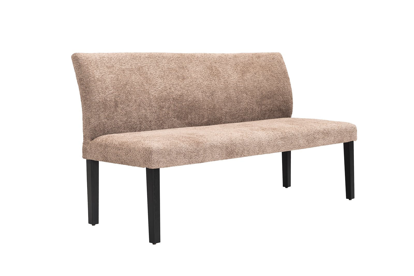 Rigel benk 170 cm. Tekstil Teddy 3613 Light Brown med ben DL10/E018 Black sky