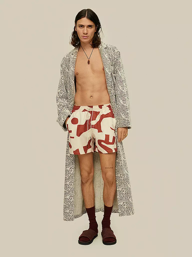 OAS Badeshorts RUSSETT PUZZLOTEC rot