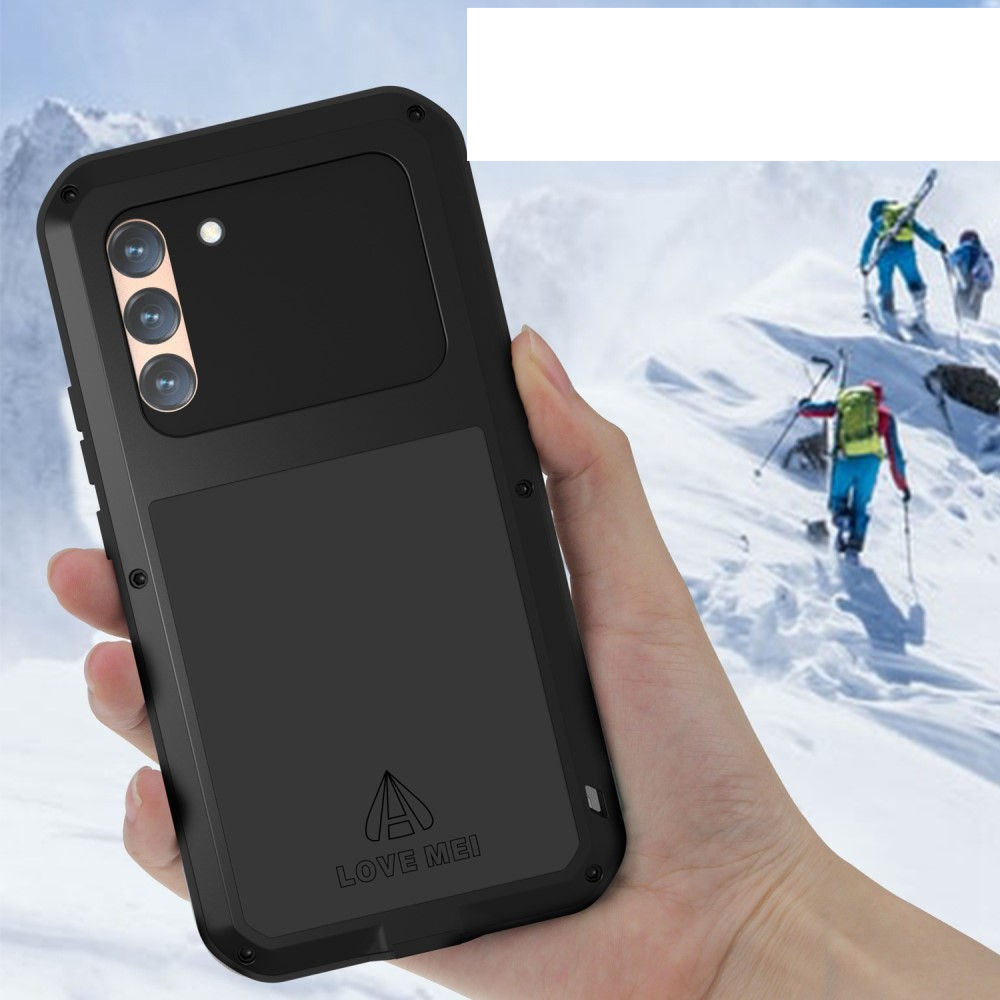 Samsung Galaxy S22 5G Silikon Metall Outdoor Case   Panzerfolie - Schwarz