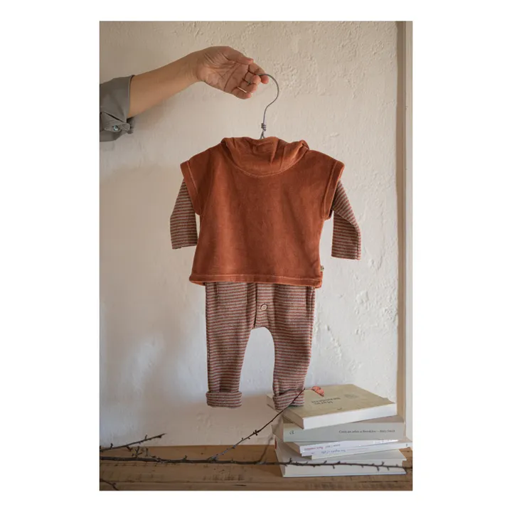 1+ in the family Sweat Capuche Sans Manches Velours Timea | Terracotta