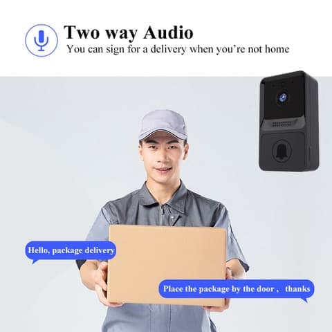 Smart Dørklokke med Kamera - WiFi, 2-veis Audio & Nattsyn