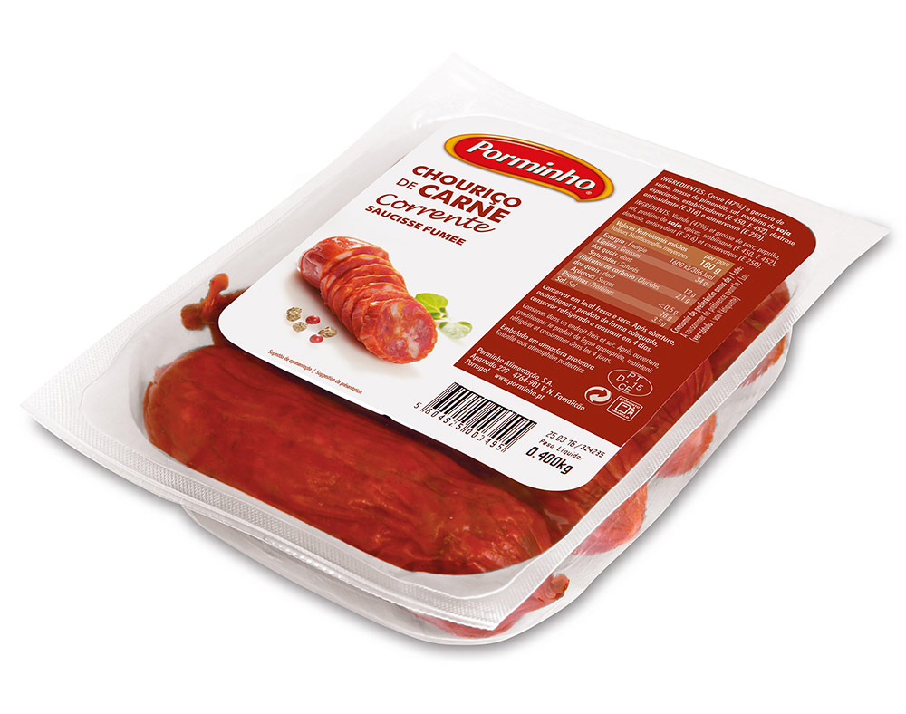 CHOURIÇO DE CARNE CORRENTE PORMINHO 400G