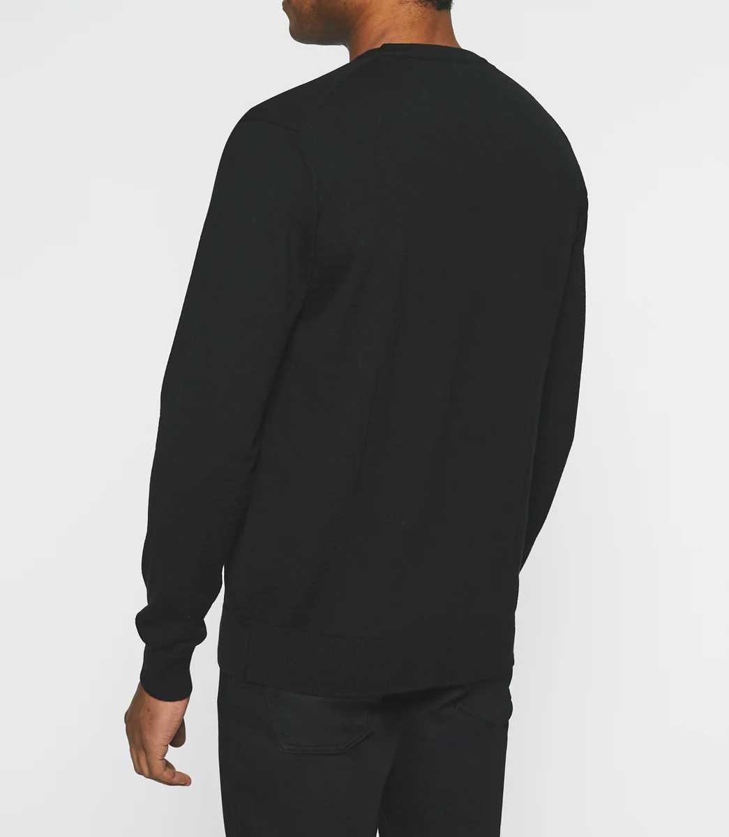 Pull col rond en laine noir BALDO
