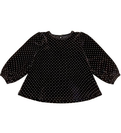 Petit by Sofie Schnoor Bluse - Velours - Adrianne - Schwarz m. P