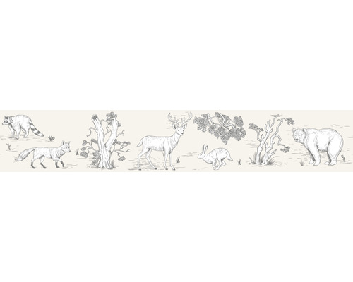 Rand 45810 Kindermuren Dieren Bos Beige 5 m x 17,5 cm