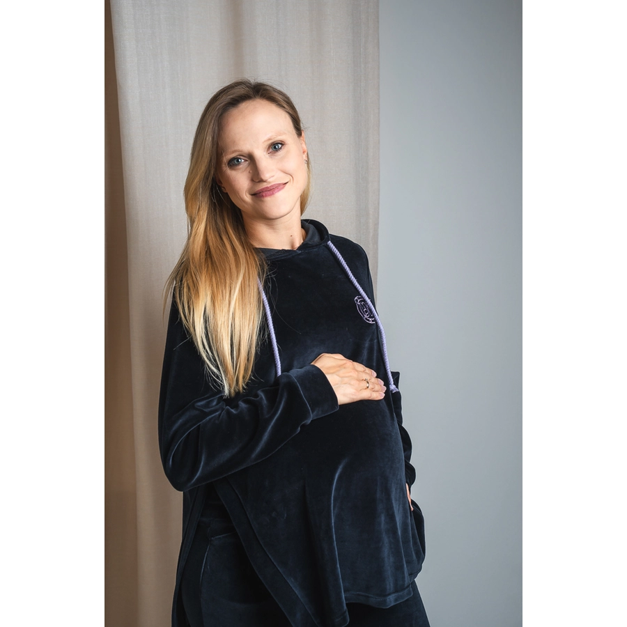 Cool Mama Mutterschaft & Stillen Hoodie 2 in 1 SCHWARZ