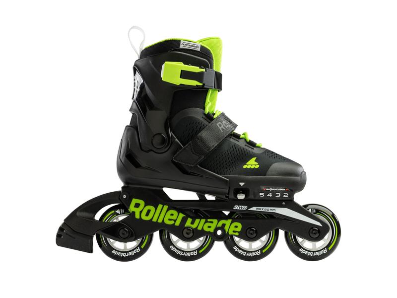 ROLLERBLADE Inline-Skates Microblade 175 Black/Green Verstellbare Inline-Skates für Kinder