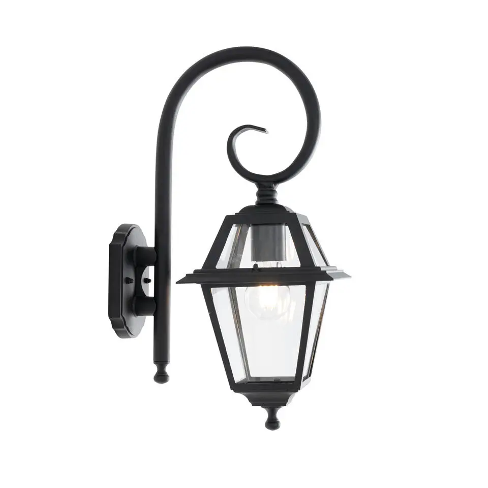 Qazqa wandlampen buiten berta zwart e27