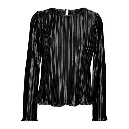 Vero Moda Rikki Plissé Bluse, Black, M