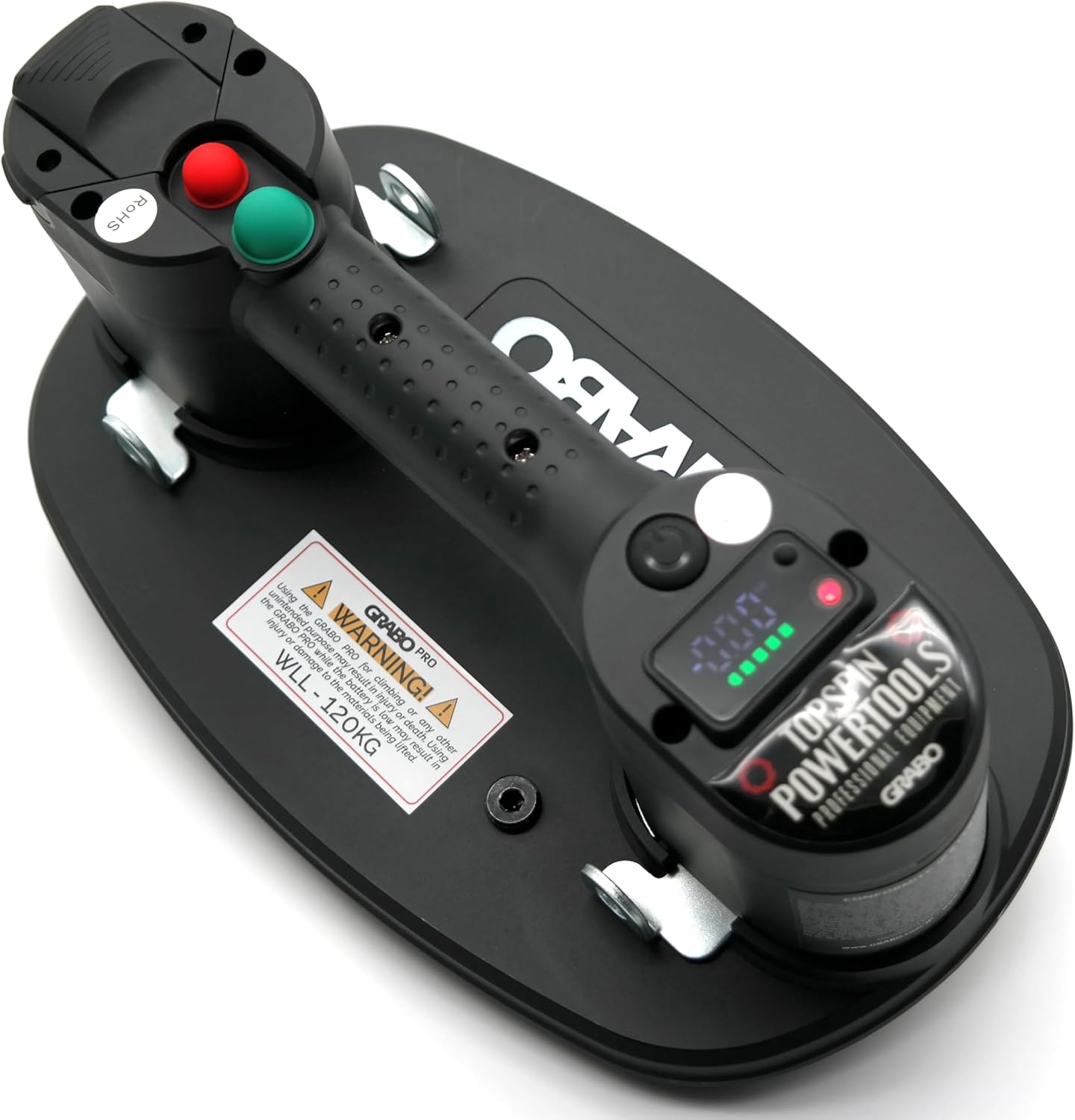 GRABO PRO- Digitaler Tragbarer Akku-Vakuum-Saugheber | mit Auto-Nachsauge-Funktion | Im Tanos Systainer Transportkoffer | Modell 2025 | Maximale Hebekapazität 120 kg | Ergonomisches Design |