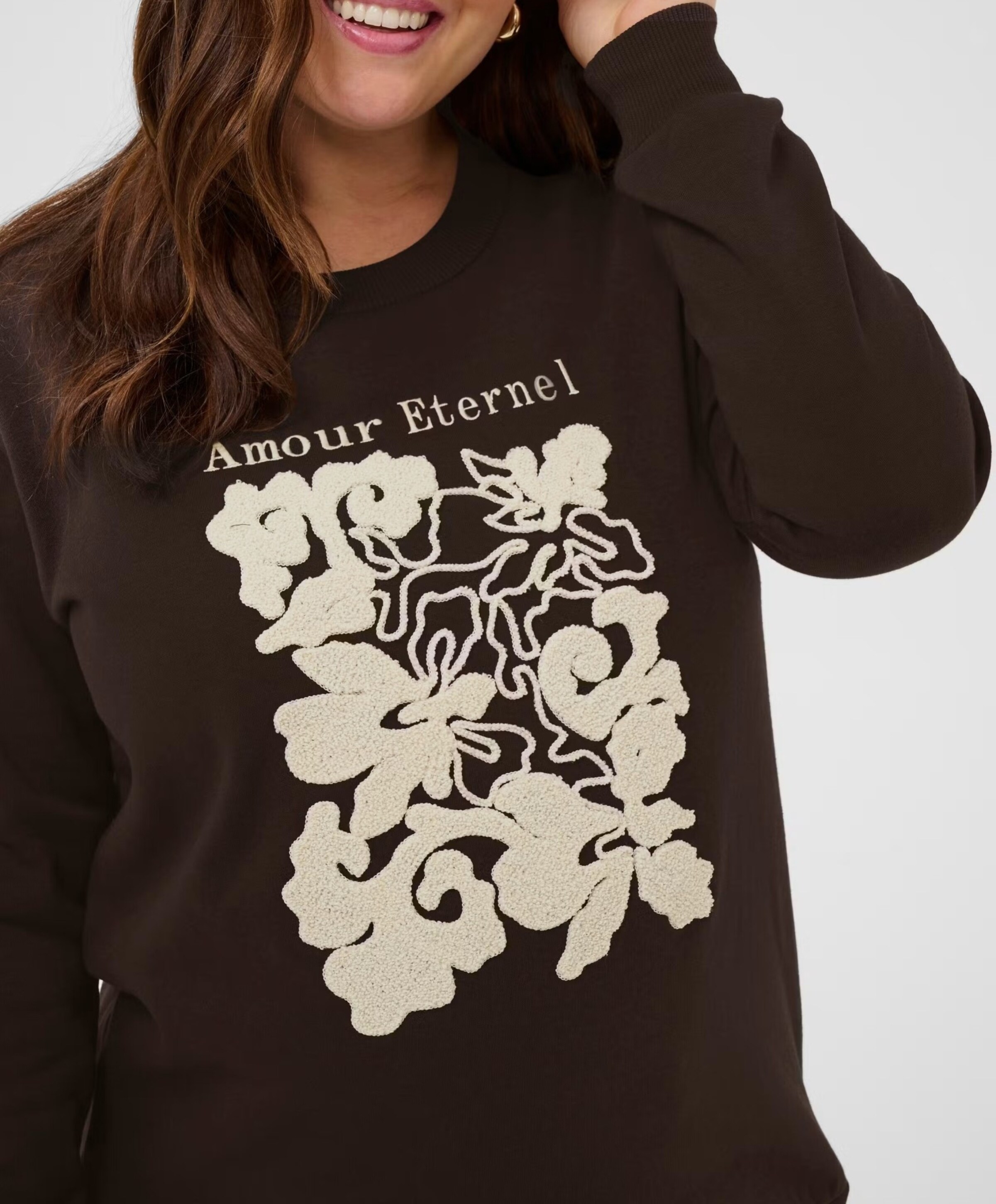 KAFFE Curve Dames sweater bruin