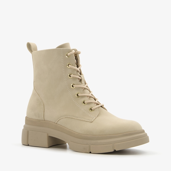 Tamaris dames veterboots beige