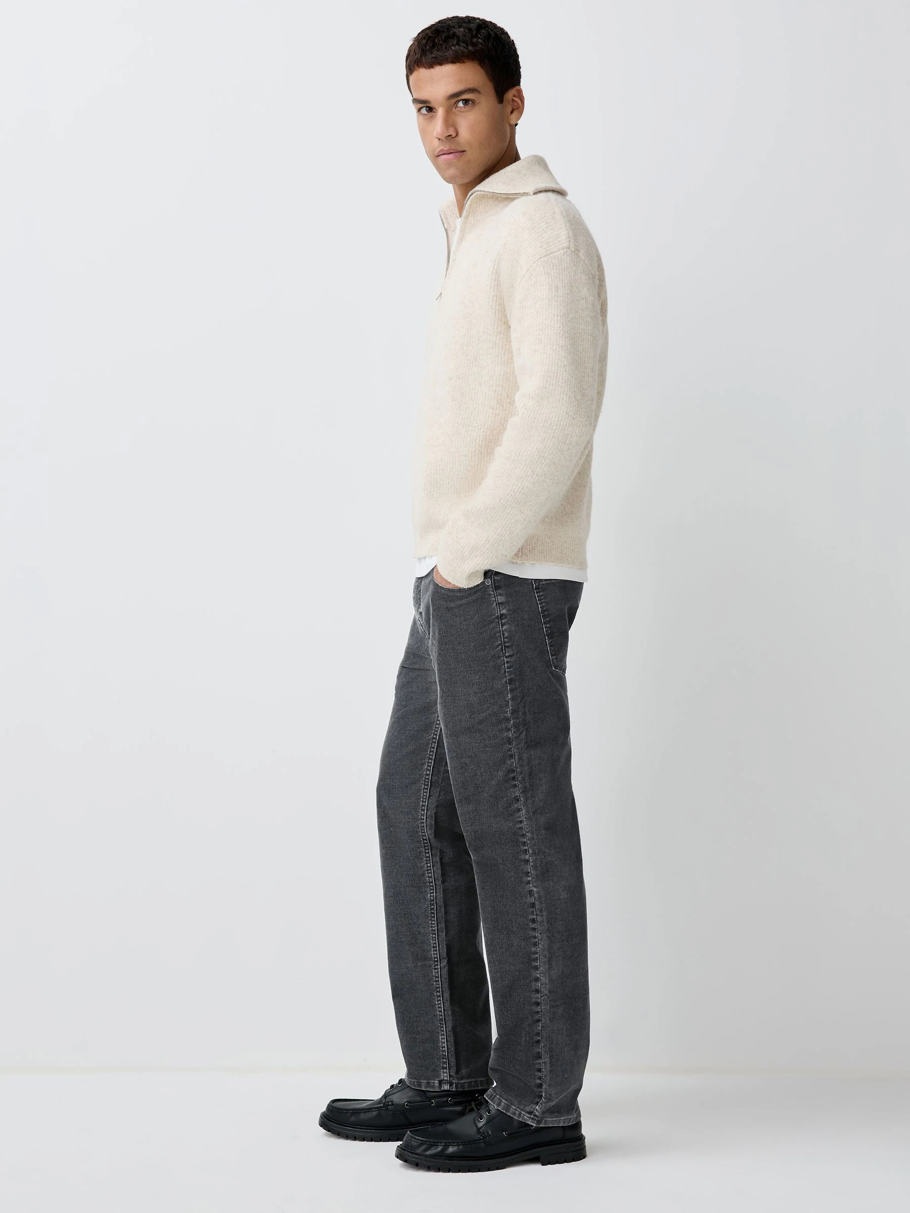 Zwarte wassing - Corduroy 5 Pocket Stretch Trousers