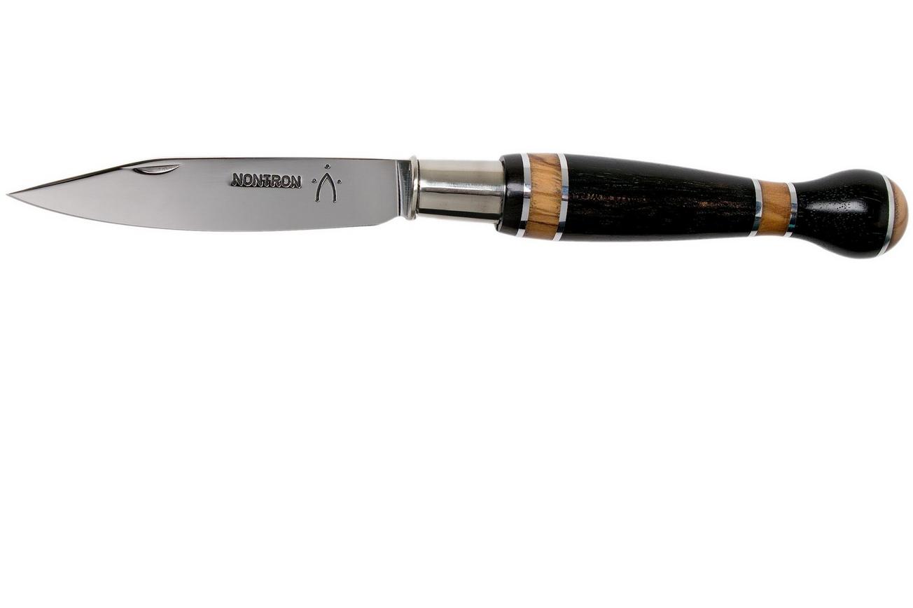Nontron No. 25 Nickel Silver Turning Ferrule, Marquetry Ebony Olivewood, ball shape NN25BOEBOL zakmes