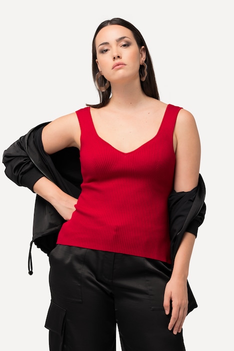Ripptop, Slim, Herzausschnitt, ärmellos