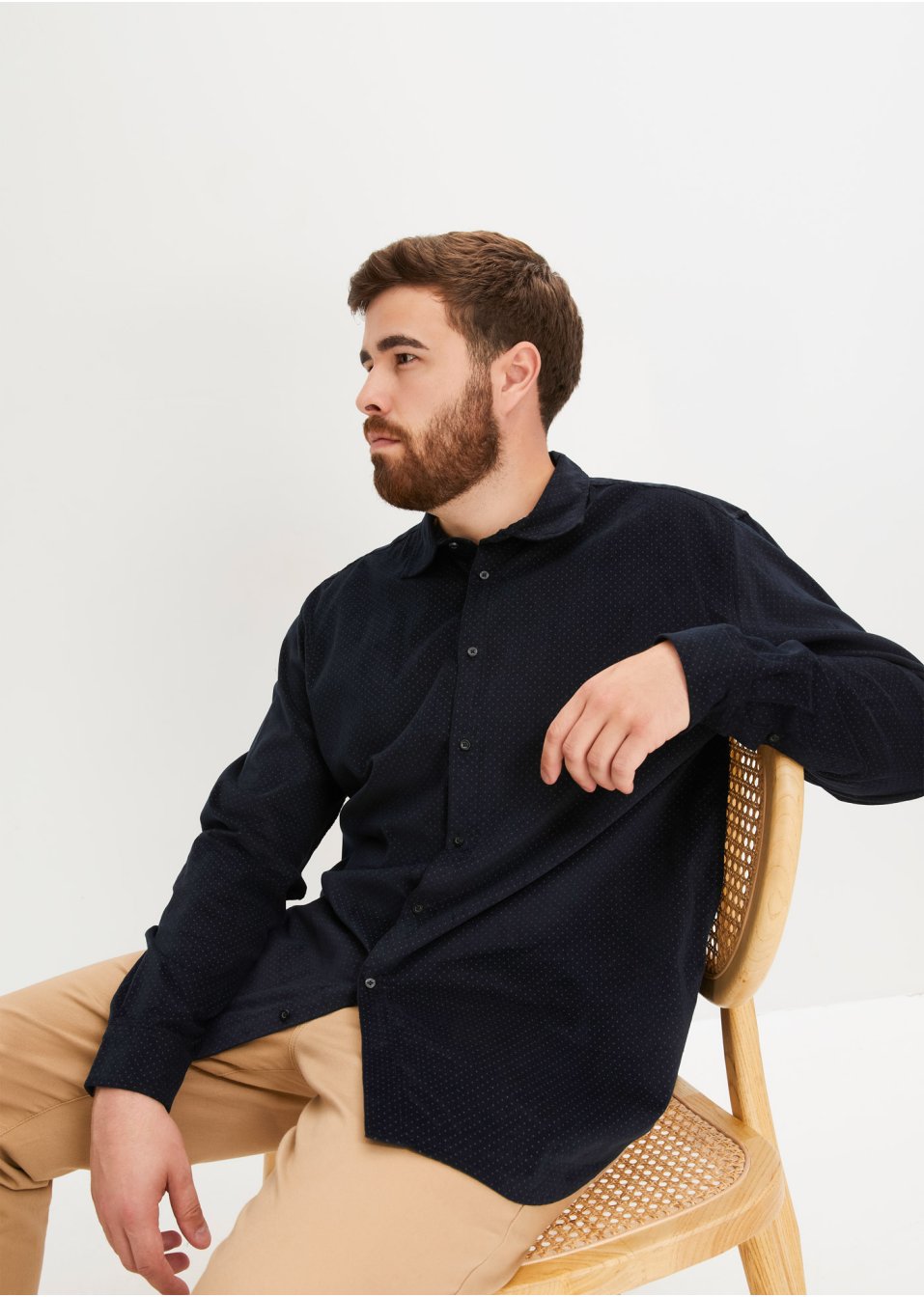 Chemise manches longues en velours côtelé fin