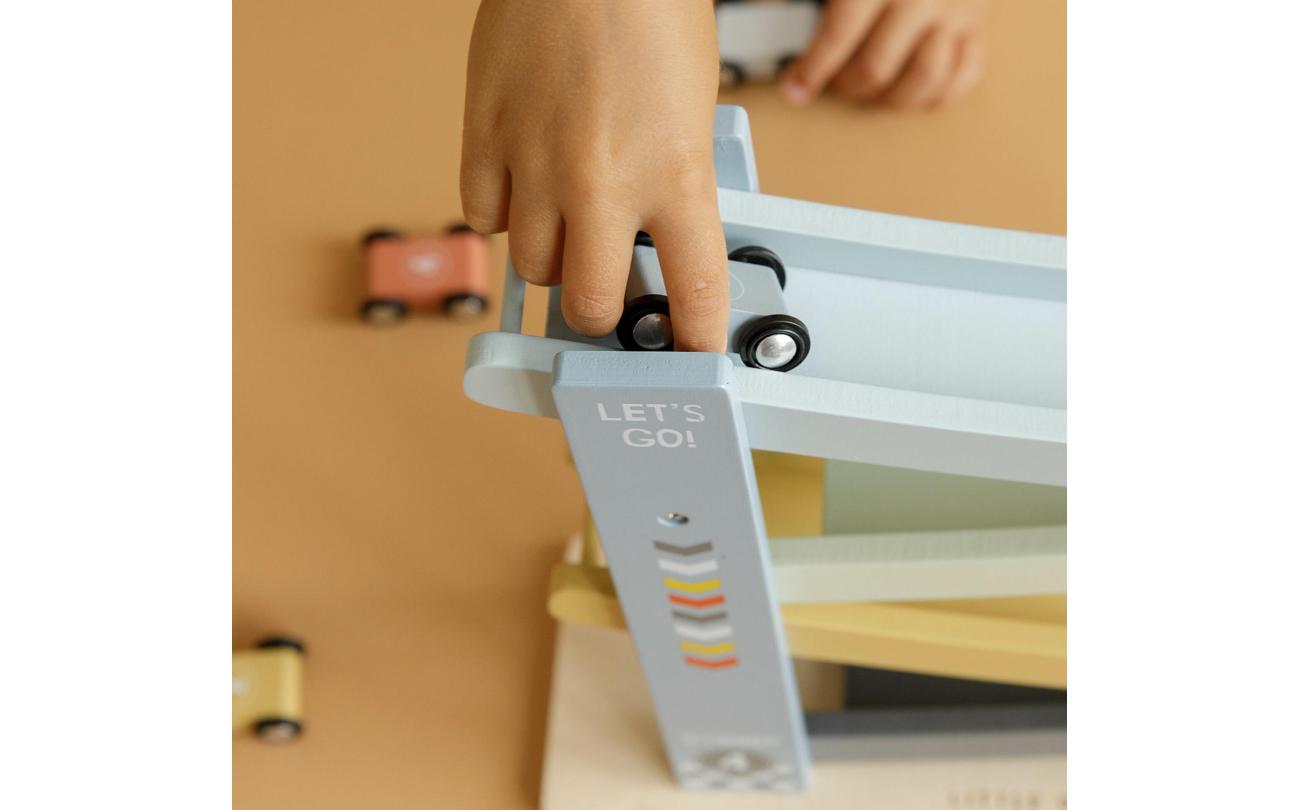 Little Dutch Houten Rollerbaan Cars met 4 auto's b
