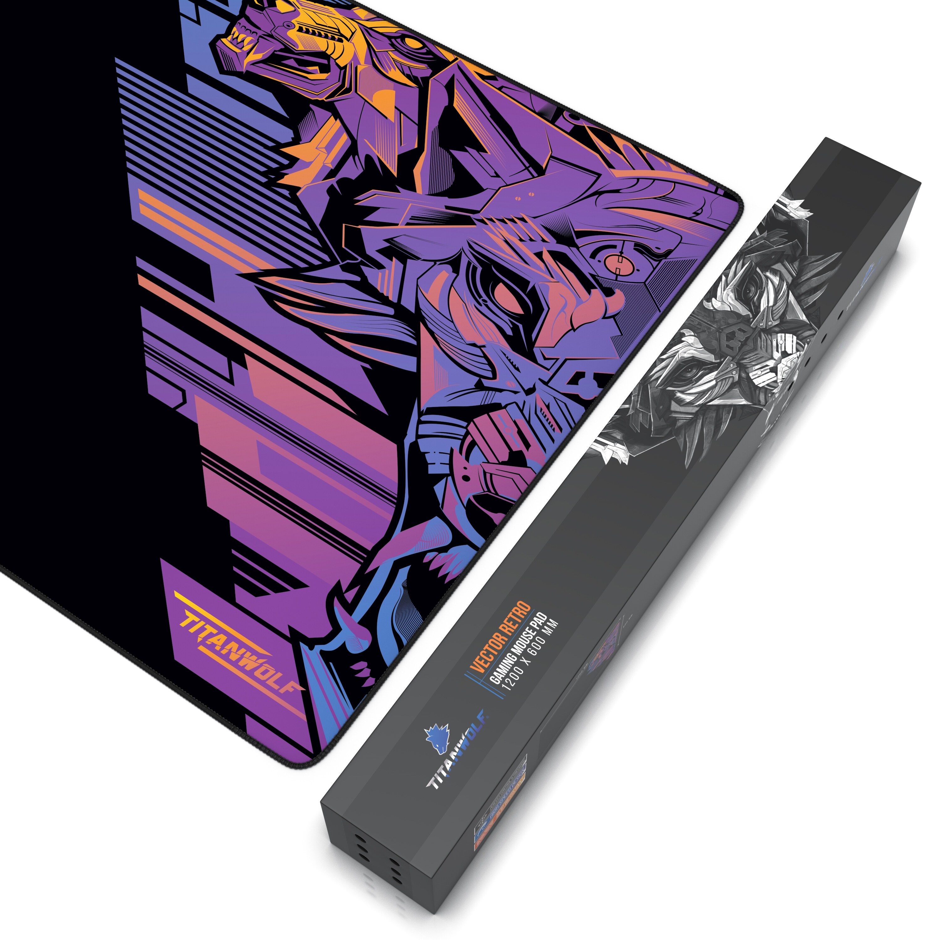 Titanwolf Gaming Mauspad, XXXL Speed Mousepad 1200 x 600 mm, Geschwindigkeit & Präzision, Vector Gradient