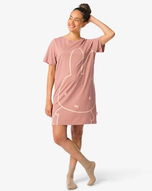 chemise de nuit femme Miffy marron clair