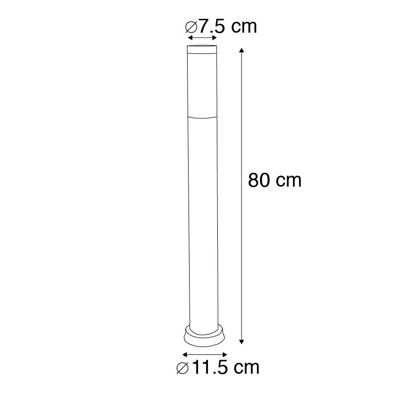 Buitenlamp paal antraciet met opaal 80 cm IP44 - Rox