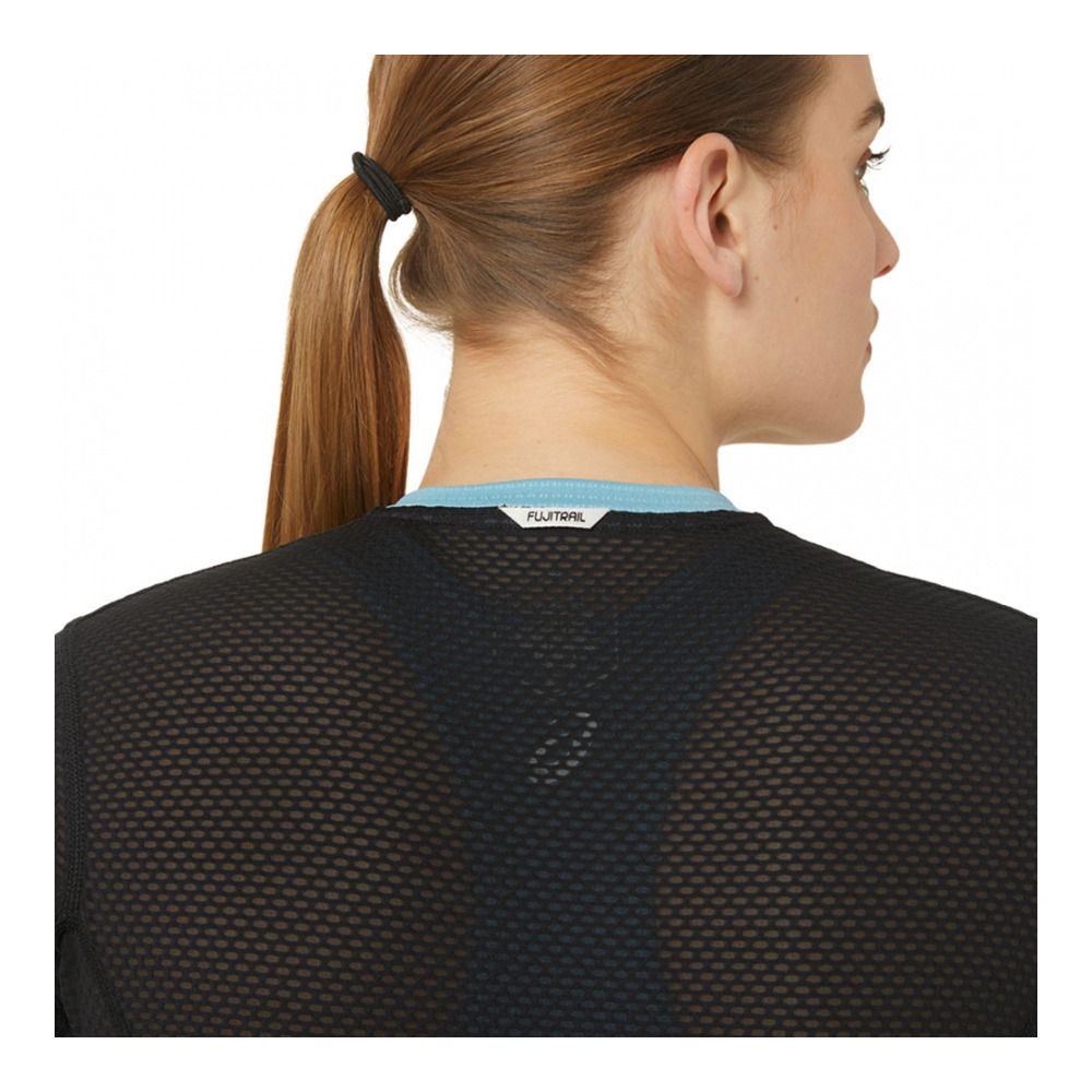 Asics FUJITRAIL - Maillot Femme performance black/gris blue
