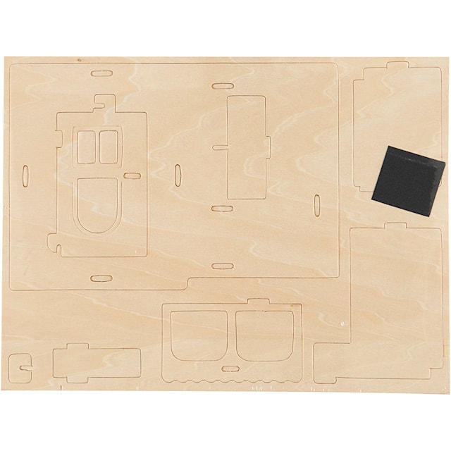 3D Konstruksjonsfigur, Hus med hveranda, str. 22,5x16x17,5, 1 stk.