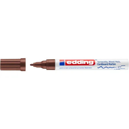 edding 4040 Deco Mattlackmarker braun, Rundspitze, 1-2mm