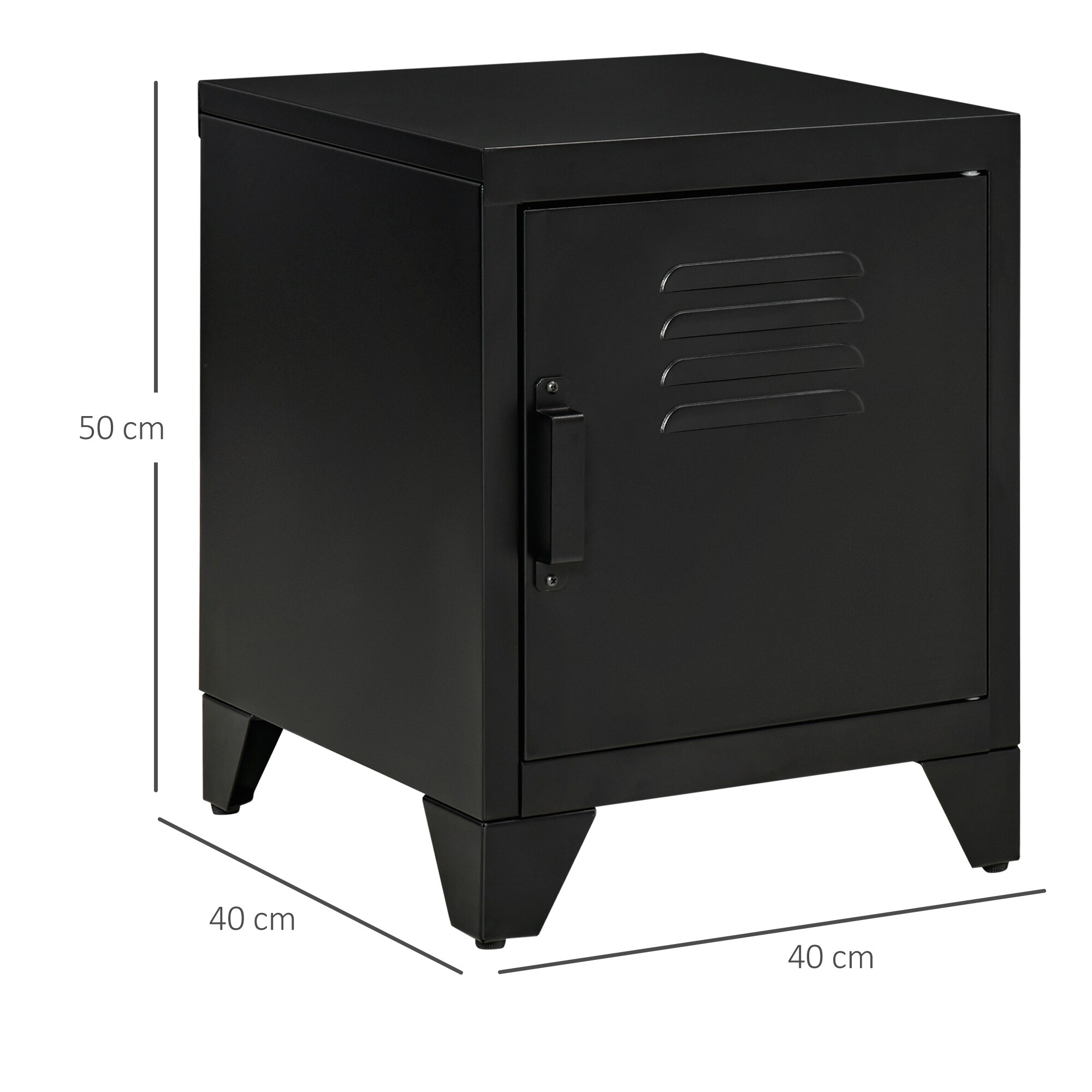 HOMCOM Nachttisch mit industriellen Design schwarz 40B x 40T x 50H cm