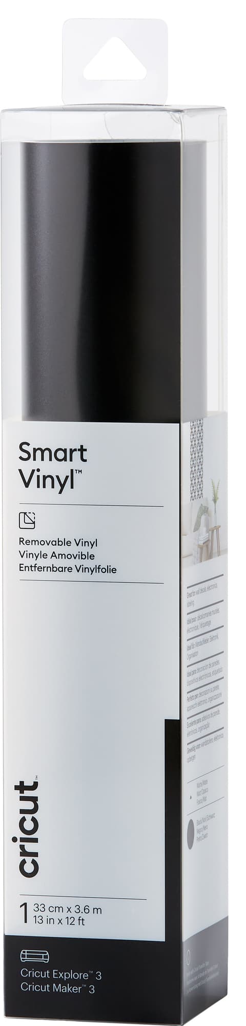 Cricut Smart Vinyl Removable ark 33x366 cm (sort)