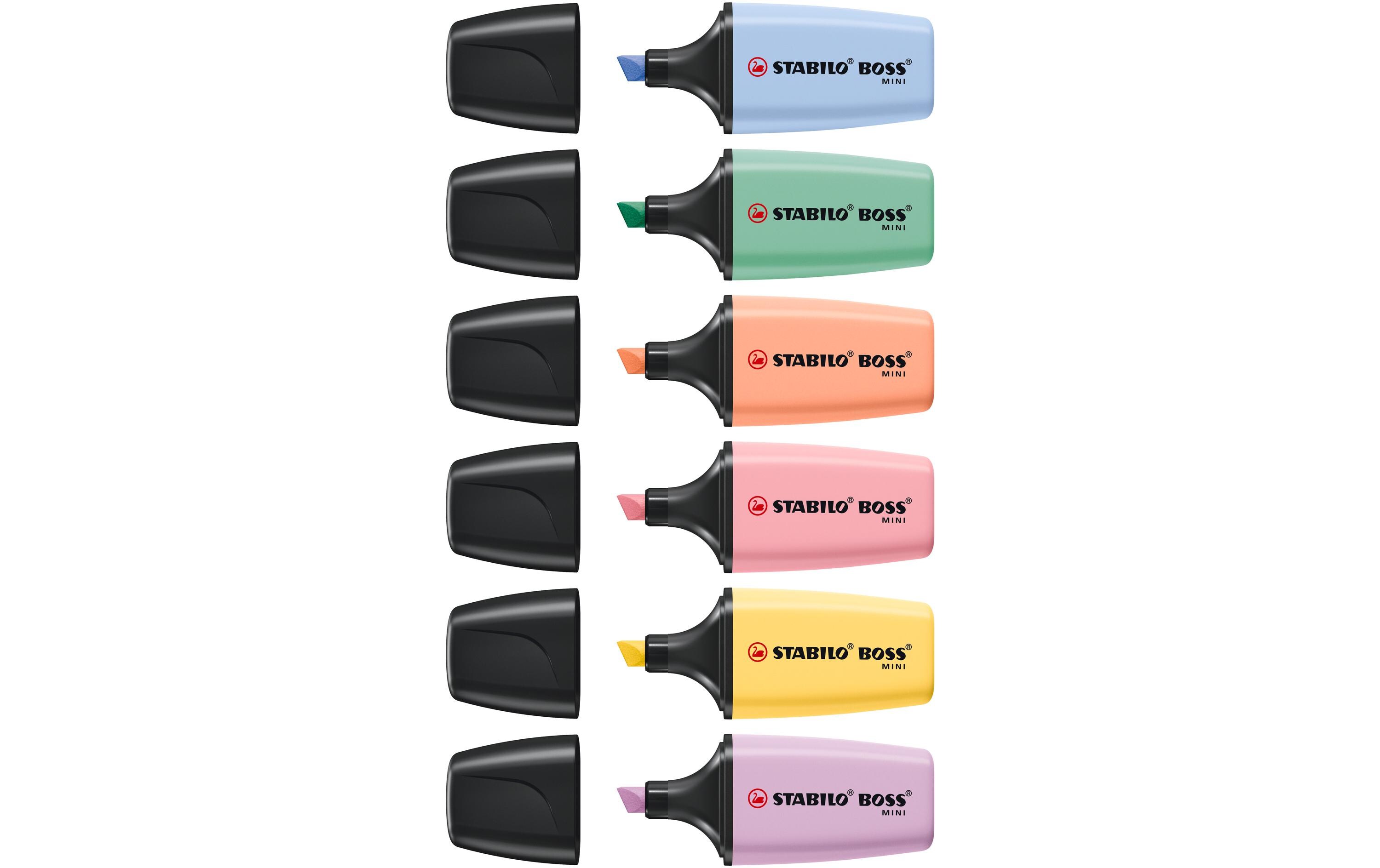 Textmarker Boss Mini Pastell 6er EtuiMarker im kompakten Miniformat
