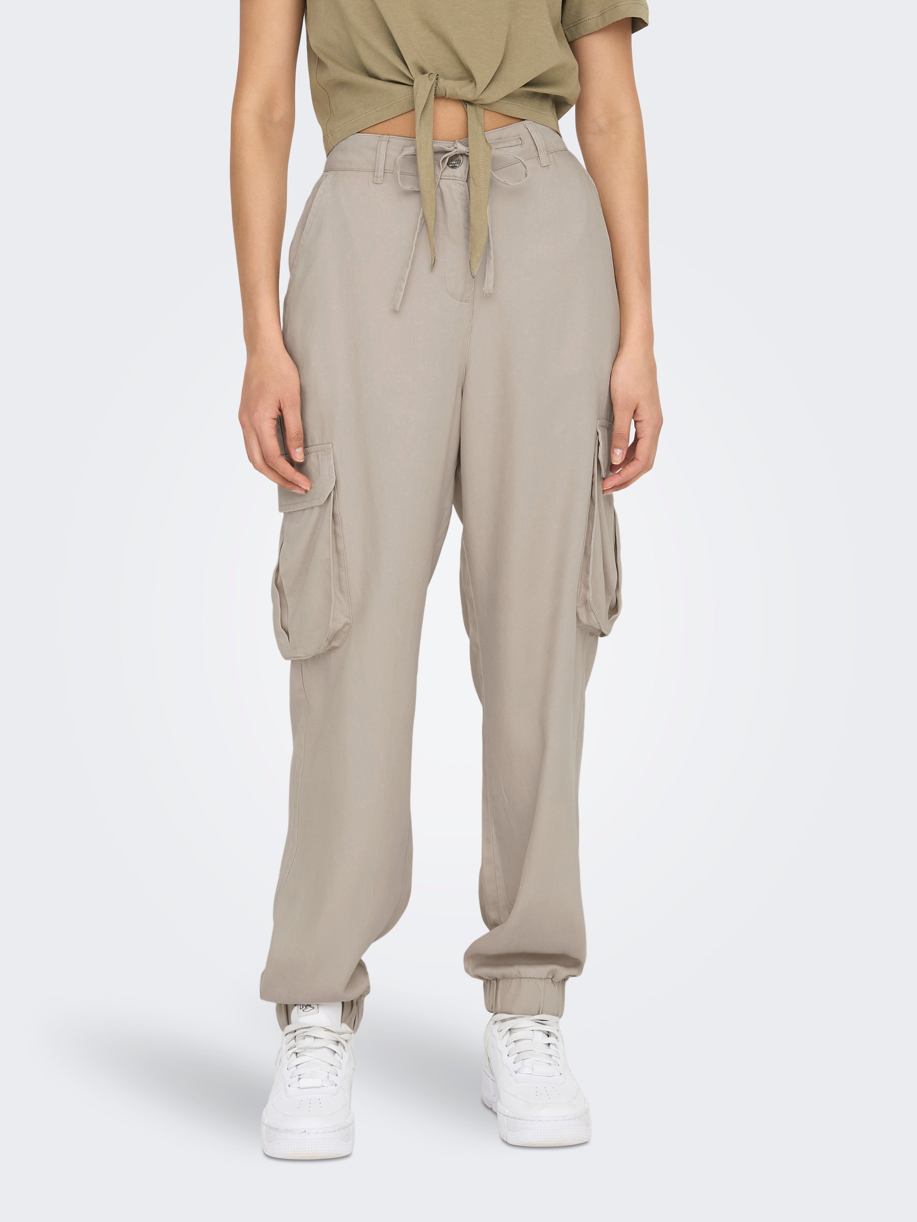 ONLKENYA Mittlere Taille Cargo Schnitt Cargo-Hose Silver Lining