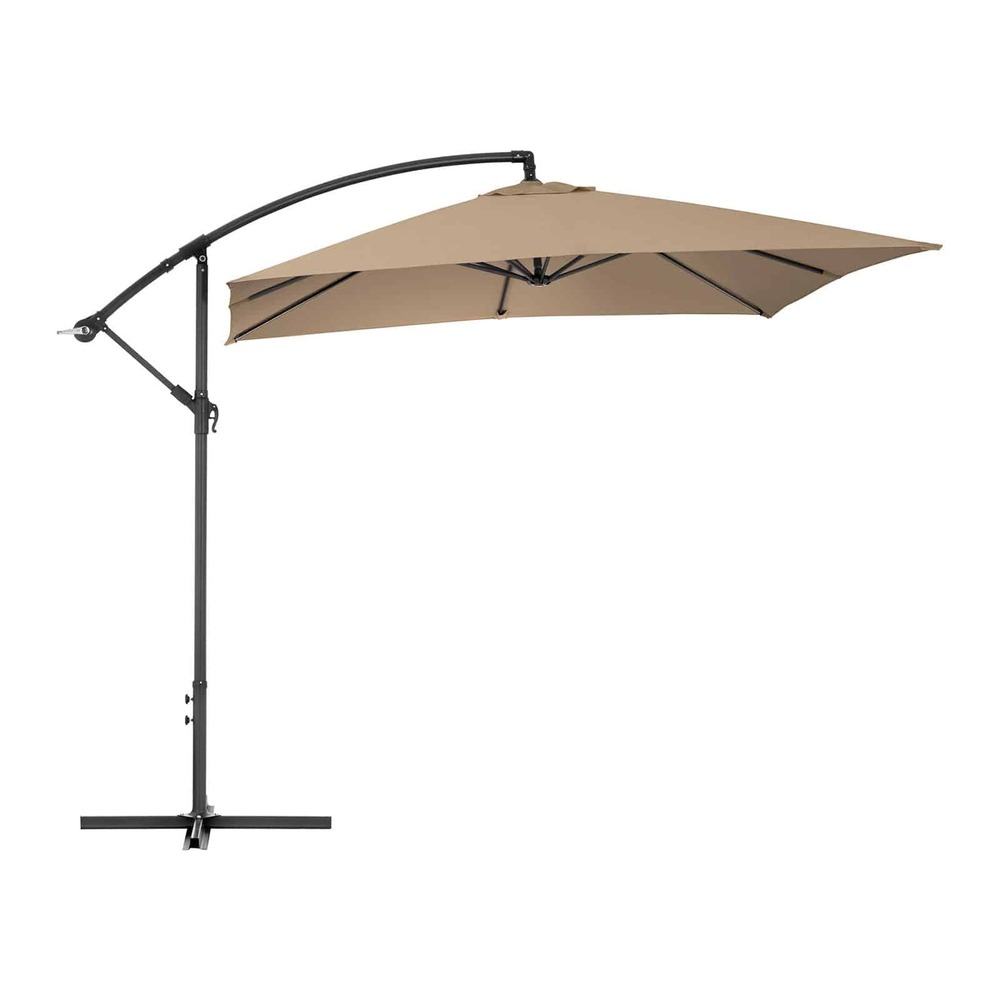 Parasol déporté - taupe - rectangulaire - 250 x 250 cm - inclinable