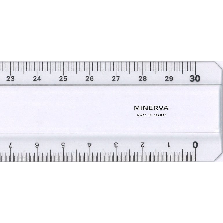 Regle plate tripe decimetr s minerva 2 biseaux 30 cm