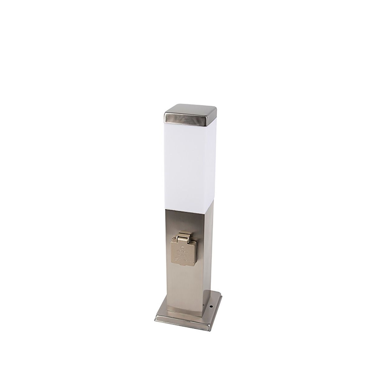 Buitenlamp staal incl stopcontact IP44- Malios met grondpin en kabelmof