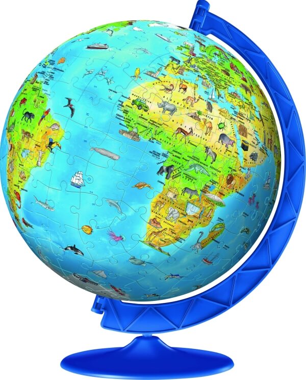 Ravensburger 3D Puzzle 11160 - Puzzle-Ball Kinderglobus in deutscher Sprache - 180 Teile - Puzzle-Ball Globus für Kinder