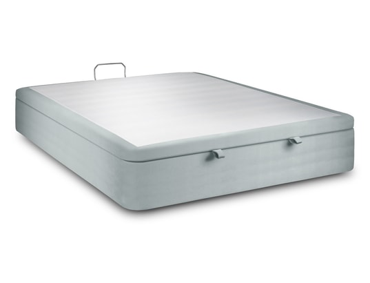 SOMMEIL DE PLOMB - Sommier 140 x 200 Sommier coffre velours gris bleuté 140x200 h39cm