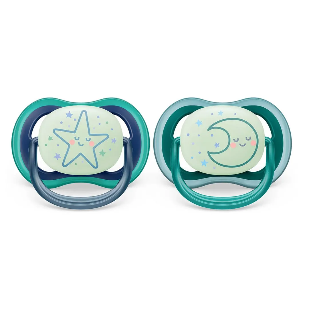 Philips Avent Suce Ultra Air Nighttime 6-18 mois Étoile Endormie  Lune (2)