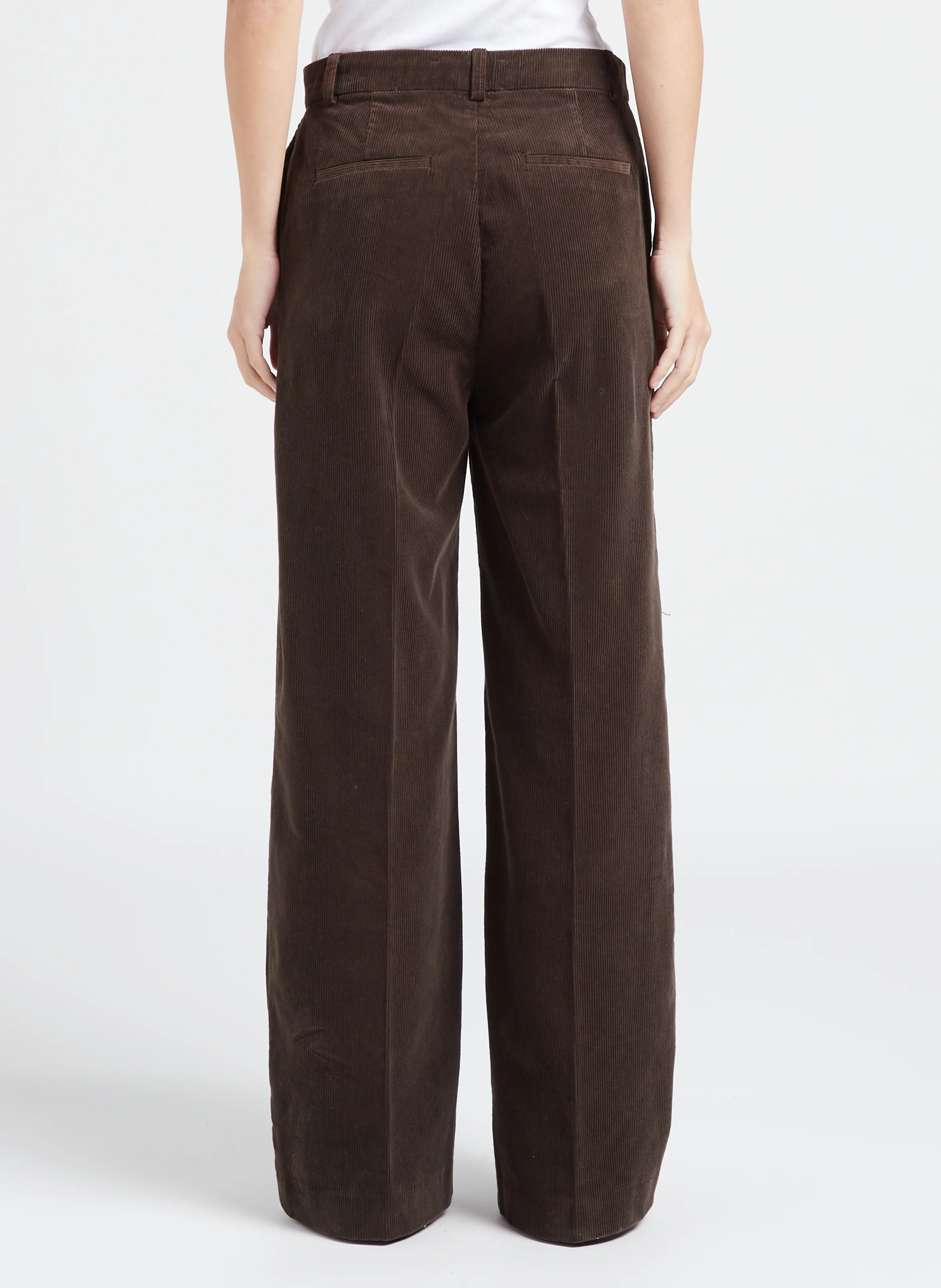 VARSOVIE - Pantalon large en coton | Marron