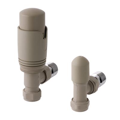 Eastbrook Valve radiator aansluitset haaks met thermostaat mat cappuccino