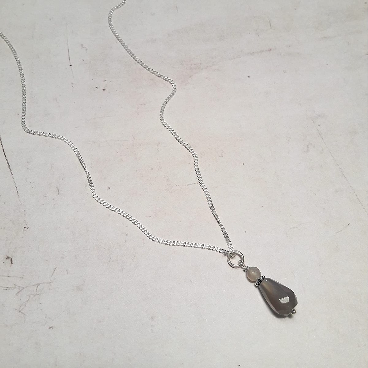 Collier Iara Agate Grise Argent 925