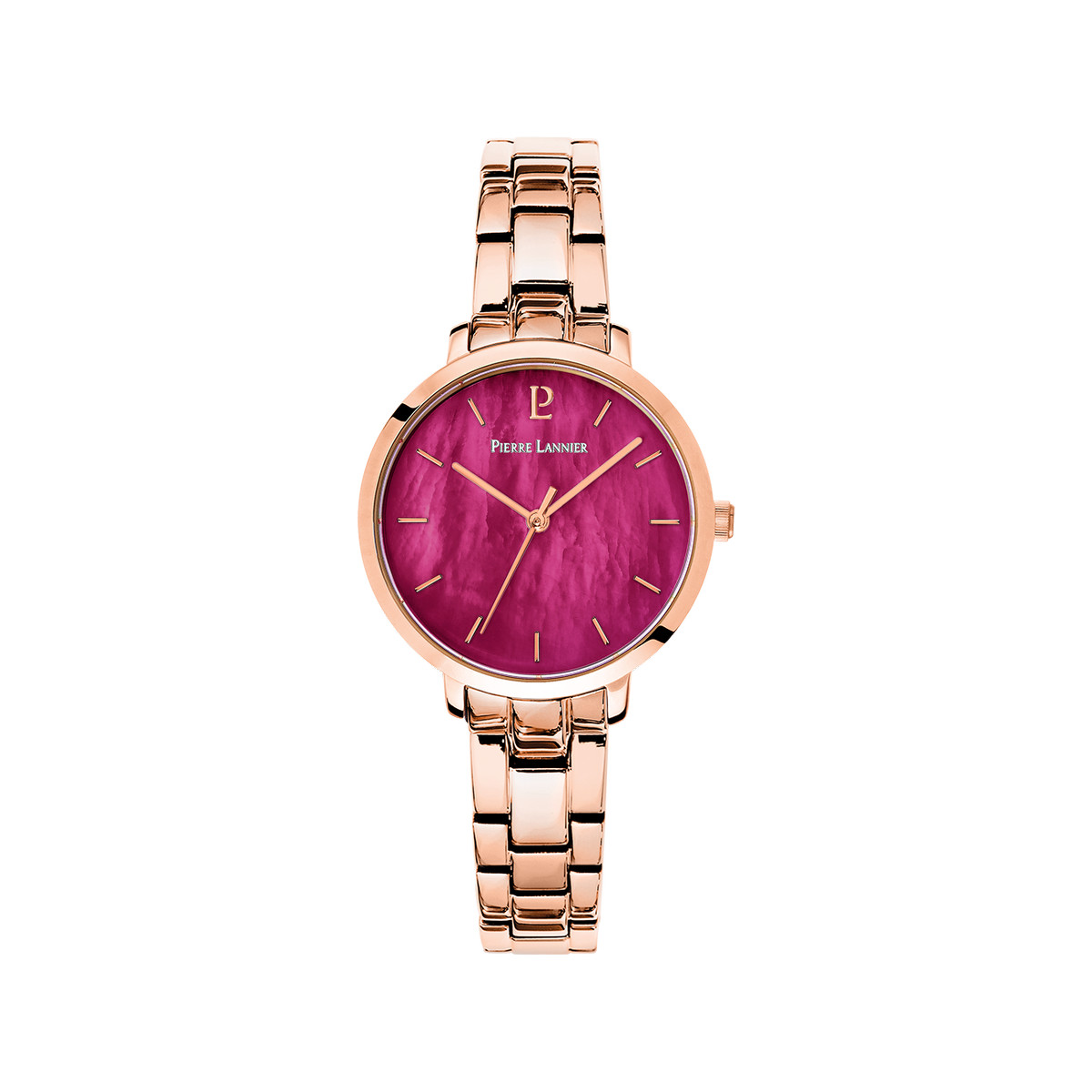 Montre Pierre Lannier femme acier doré rose