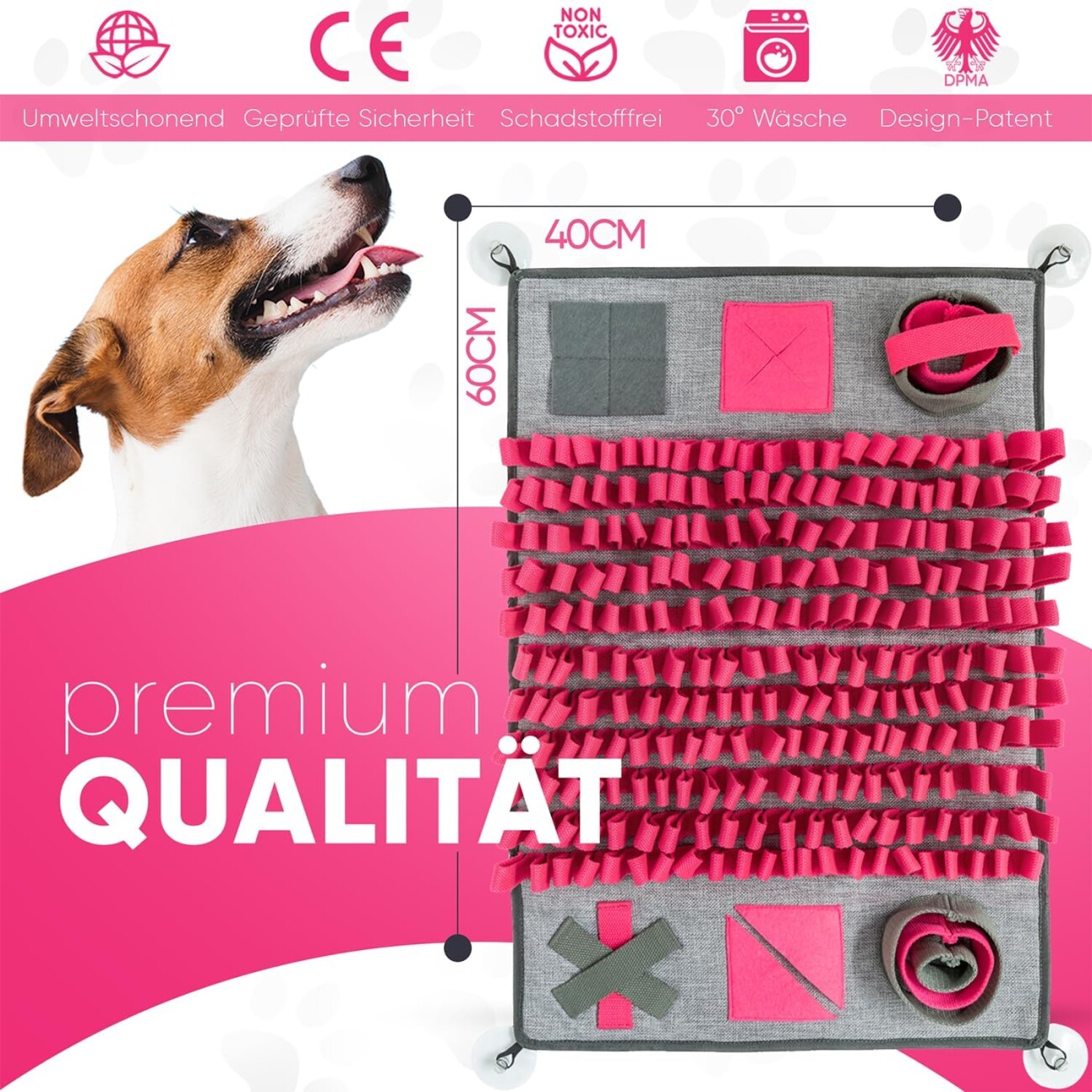 BOBBYS WELT - Schnüffelteppich für Hunde Farbe pink