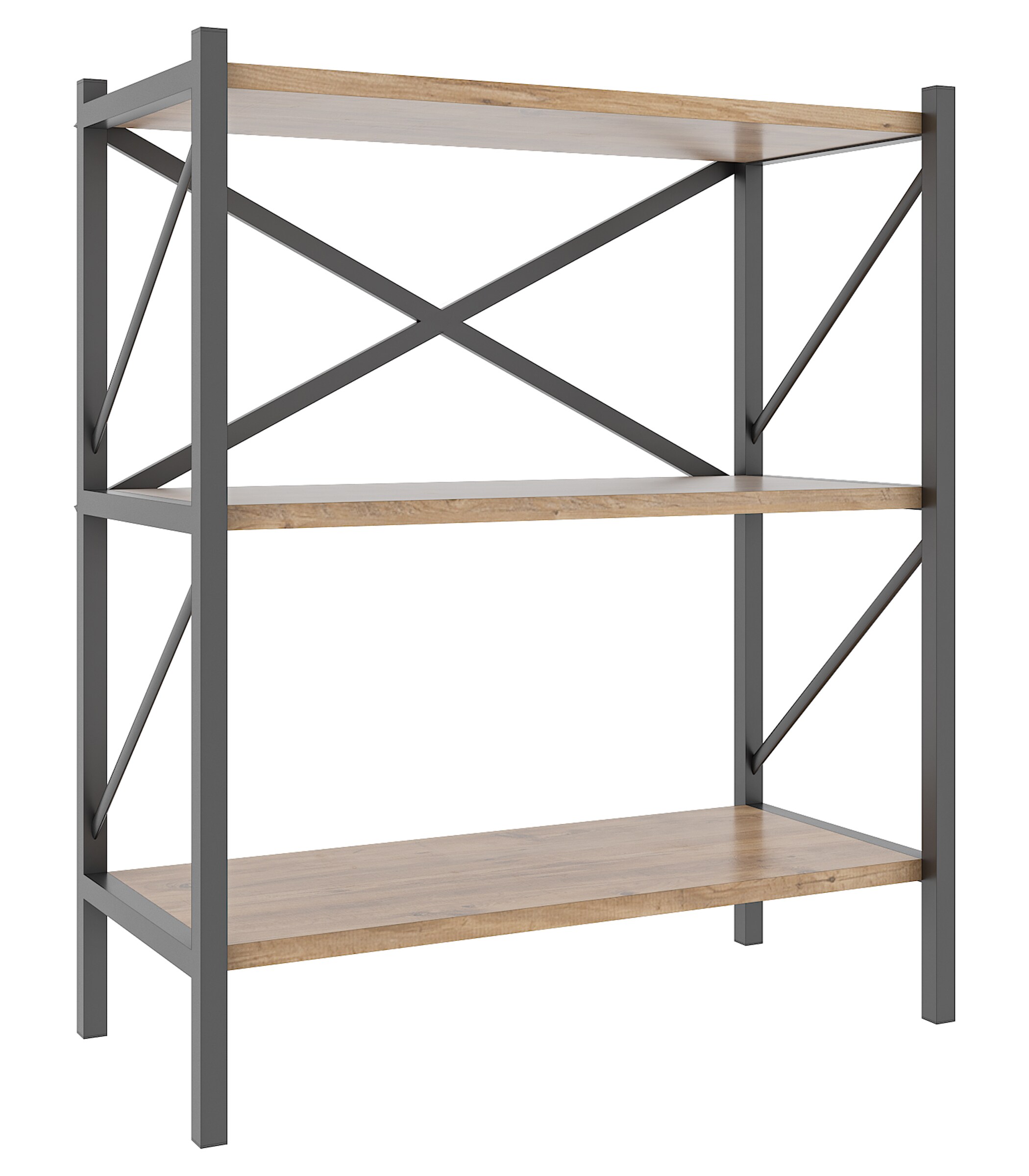 VCM Holz Metall Aufbewahrung Stand Regal Bücherregal Deko Bücher Standregal Insasi 2