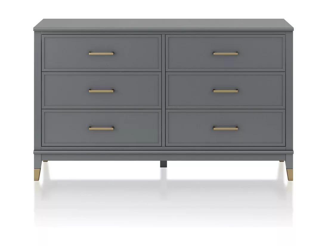 Westerleigh | Commode à 6 tiroirs en MDF gris graphite