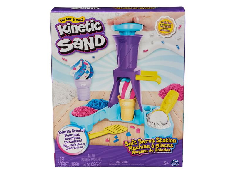 Spinmaster Kinetic Sand Softeis Stand 396 g Kreatives Indoor-Sandspiel